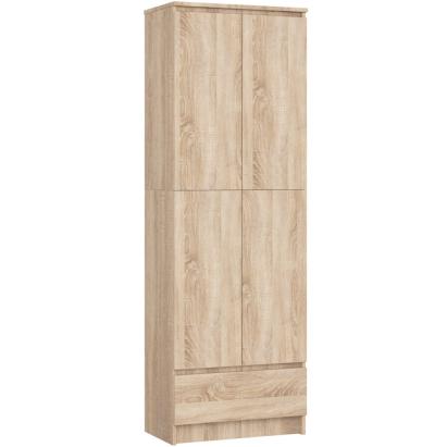 Dulap inchis cu 2 usi si sertar, 4 rafturi, PAL laminat 16 mm, 60x35x180 cm, stejar sonoma