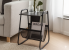 Masuta laterala cu suport reviste 40x40x55 cm, metal si lemn, negru