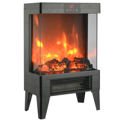 Semineu electric 2000W cu efect de flacara, termostat digital si telecomanda