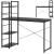 Birou modern cu blat MDF si rafturi laterale, cadru metalic, 120 cm, negru