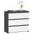 Noptiera moderna cu 3 sertare, PAL laminat 16 mm, 60x35x57 cm, gri alb