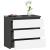 Noptiera moderna cu 3 sertare, PAL laminat 16 mm, 60x35x57 cm, gri alb