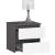 Noptiera dormitor cu 2 sertare, PAL laminat, 40x35x40 cm, gri grafit si alb