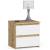 Noptiera dormitor cu 2 sertare, PAL laminat, stejar artisan si alb, 40x35x40 cm