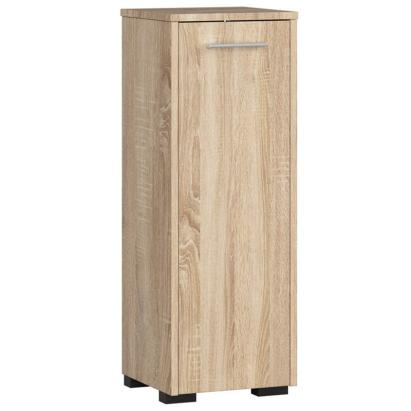 Dulap de baie baza cu usa reversibila si raft, stejar sonoma, 30x30x85 cm