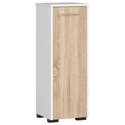 Dulap de baie baza cu usa reversibila si raft, 30x30x85 cm, alb sonoma