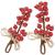 Ramura decorativa cu merisoare artificiale rosii si snur din iuta, 15x5,5 cm