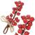 Ramura decorativa cu merisoare artificiale rosii si snur din iuta, 15x5,5 cm