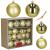 Set globuri de Craciun aurii, 36 bucati, modele diverse, 6-8 cm
