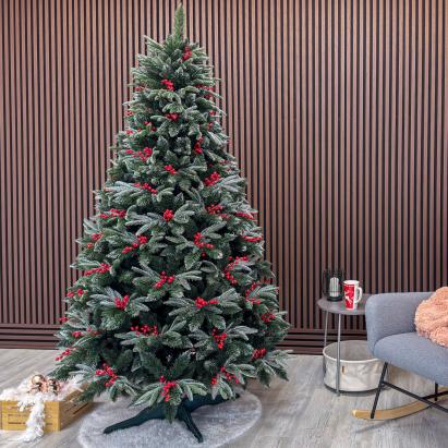 Brad artificial nins Sersimo Miahelene Elite cu merisoare, 2D+3D, 220 cm