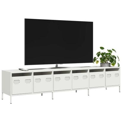 Dulap TV, alb, 202x39x43,5 cm, oțel laminat la rece GartenMobel Dekor