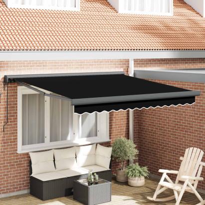 Copertină Negru 300 x 250 x 165 cm Poliester și Aluminiu GartenMobel Dekor