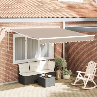 Cortina Retractabilă Bej 300 x 250 cm Poliester și metal GartenMobel Dekor