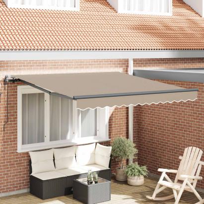 Cortina Retractabilă Bej 300 x 250 cm Țesătură și Aluminiu GartenMobel Dekor