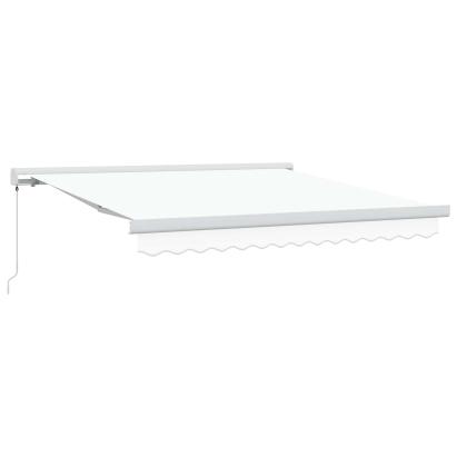 Cortina Retractabilă Alb 300 x 250 cm Stofă și Metal GartenMobel Dekor