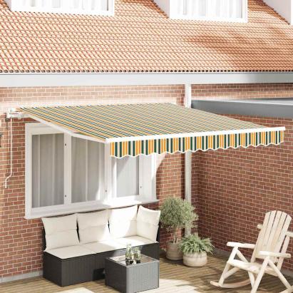 Cort electric retractabil Verde și galben 300 x 250 cm GartenMobel Dekor