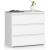 Noptiera alba cu 3 sertare, PAL laminat 16 mm, 60x35x57 cm