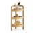 Etajera de colt din bambus cu 3 rafturi, 23x23x61 cm, bej natur