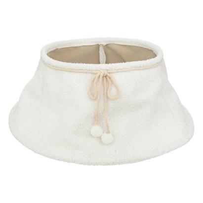 Husa decorativa pufoasa pentru baza bradului de Craciun, 56 cm, alba