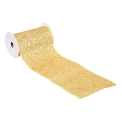 Ghirlanda decorativa aurie tip panglica 12x500 cm din PVC pentru sarbatori