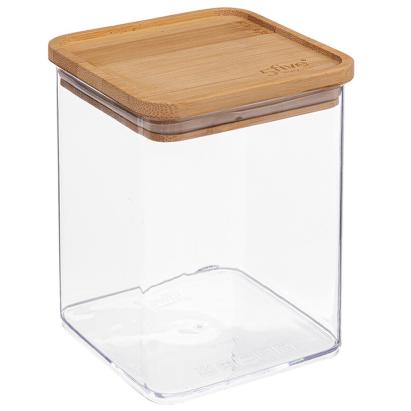 Cutie de depozitare pătrată 1L 5Five Eske, cu capac din bambus