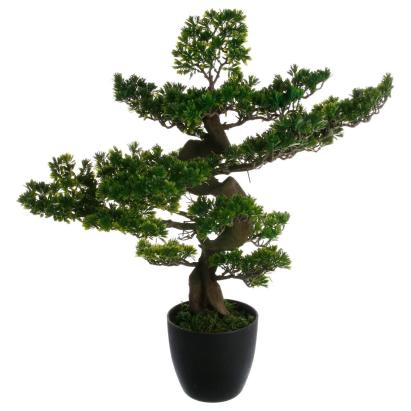 Bonsai artificial decorativ Atmosphera, 80 cm, in ghiveci stabil, verde