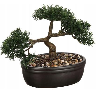 Bonsai artificial Atmosphera în ghiveci ceramic cu pietricele, 23 cm