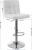Set 2 scaune de bar SONGMICS reglabile, cu spătar, PU alb și rotire 360°