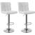 Set 2 scaune de bar SONGMICS reglabile, cu spătar, PU alb și rotire 360°