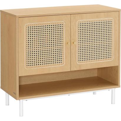 Raft pantofi VASAGLE cu 3 uși, aspect ratan, stil boho, 80x35x70 cm