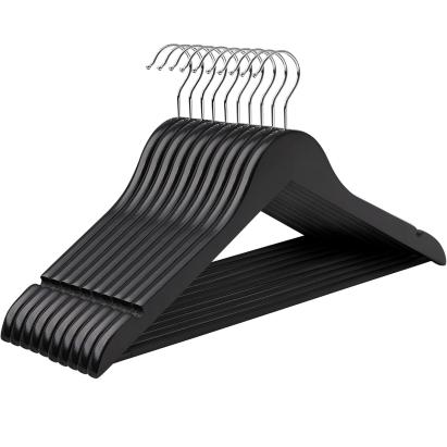 Set 10 umerase din lemn SONGMICS, negre, cu bara antialunecare