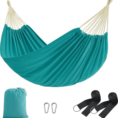 Hamac dublu SONGMICS cu chingi si carabiniere, 210x150 cm, 300 kg