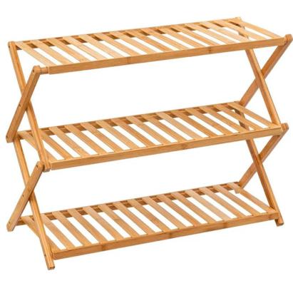 Etajera pentru pantofi pliabila din bambus, 9 perechi, 70,5x28,5x52,5 cm