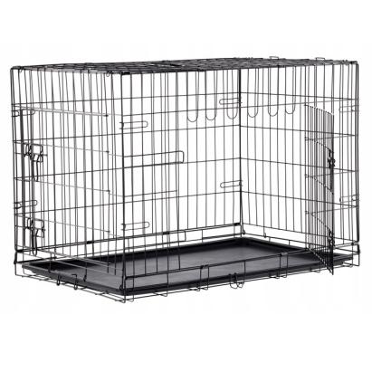 Cusca metalica pliabila pentru caini mari, cu tava detasabila, 107 cm