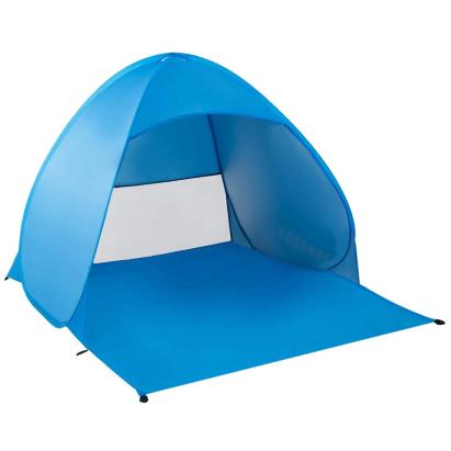 Cort de plaja POP-UP autoexpansibil cu protectie UV si ventilatie, albastru