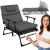 Fotoliu pliabil 2 in 1 tip sezlong, cu 5 pozitii si saltea, gri