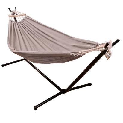 Hamac de gradina cu suport metalic reglabil, 210x153 cm, negru/gri