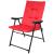 Scaun pliabil de gradina cu perna rosie, cadru metalic, 59x66x90 cm