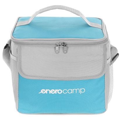 Geanta termica 10L cu buzunare, izolatie aluminiu, albastru-gri