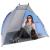 Cort de plajă pentru 2 persoane, cu protecție UV, podea izolantă, albastru-gri