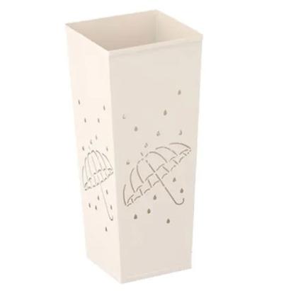 Suport pentru umbrele din metal, patrat, alb, 20x20x48 cm, pentru hol