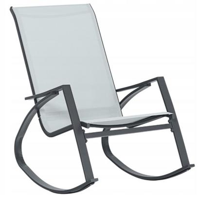 Scaun balansoar de grădină din metal și textil, gri, 60x104x95 cm