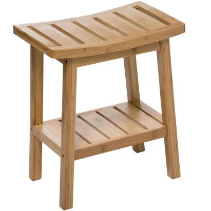 Taburet de depozitare din bambus 5Five Natural, 40x25x46 cm, natur