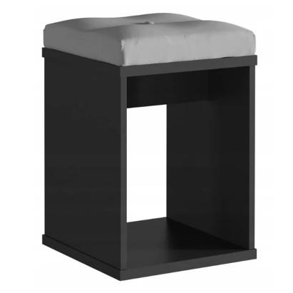 Taburet pentru masuta de toaleta, sezut confortabil, 30x30x42 cm, negru