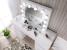 Oglinda de machiaj cu 12 becuri LED, lumina neutra, 80x65 cm, alba