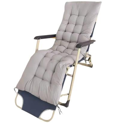 Sezlong pliabil de gradina cu perna groasa si structura metalica, gri