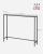 Masa consola VASAGLE 100x20x80 cm cu sticla securizata si cadru metalic, neagra