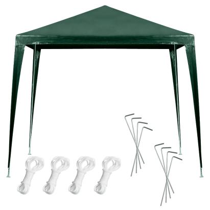 Pavilion gradina 250x250x255 cm, structura metalica cu 4 picioare, acoperis PE 90g/mp, verde