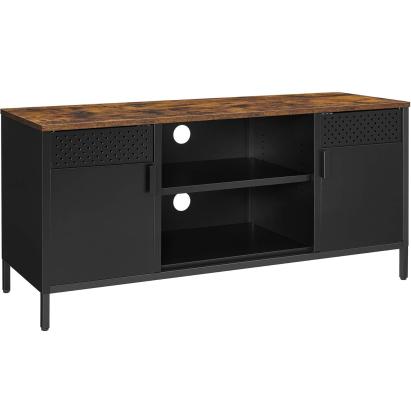 Comodă TV SONGMICS 120 cm, 2 uși și rafturi reglabile, vintage