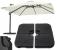 Suport baza umbrela 50x50x8 cm, set 4 elemente umplere cu apa sau nisip, manere metalice, plastic rezistent, negru